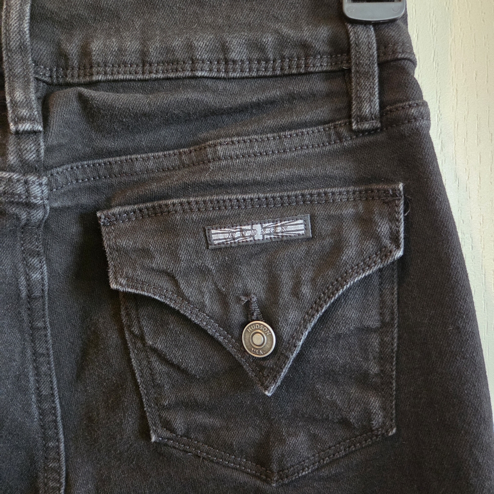 Hudson Jeans Straight Stretch Denim Jean Sz 4 Flap Pocket Slim Fit Mid-Rise Crop - Picture 8 of 8